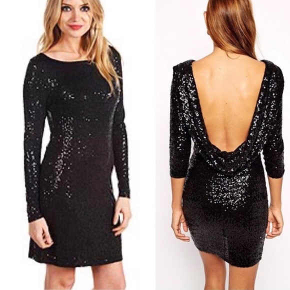 NWOT JESSICA SIMPSON SEQUIN PLUNGE DRESS - Picture 1 of 3